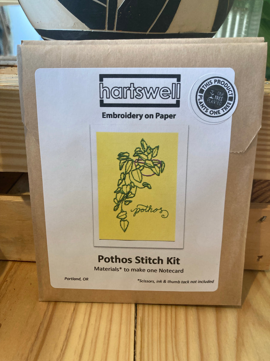 pothos embroidery Botanical Embroidery Kits – WILDEHAUS