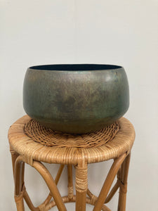 Patina Metal Bowl Planter -10"