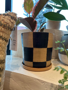 Checkered Ceramic Planters by Unearth